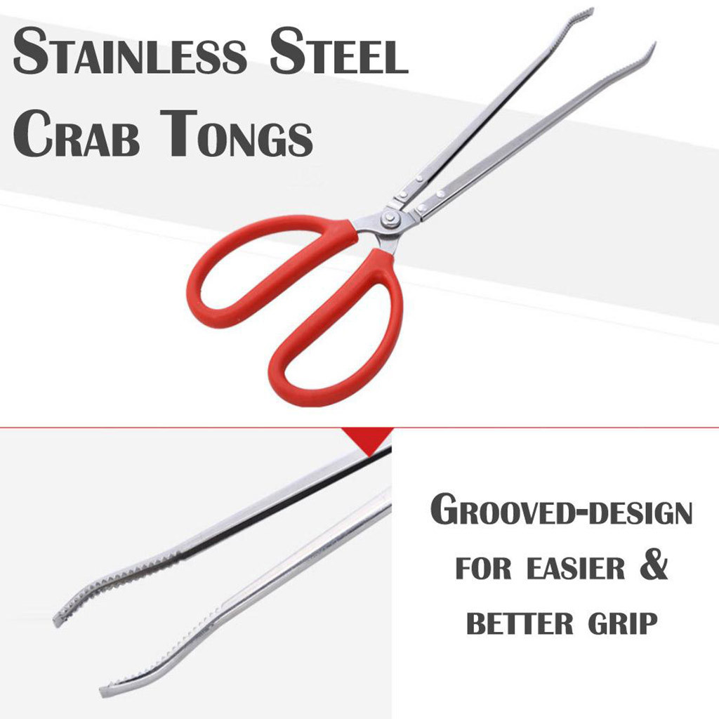 Reinforced Multi-function Clip Anti-slip Tool Clip Sea Crab Artifact Crab Tongs Kitchen Gadget Stainless Steel Crab Tongs