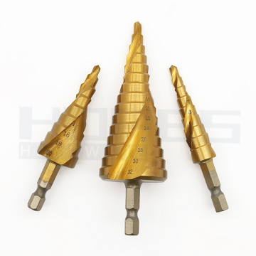 1/4 HEX Shank TIN HSS Step Step Drill Kit للتنقيب المعدني