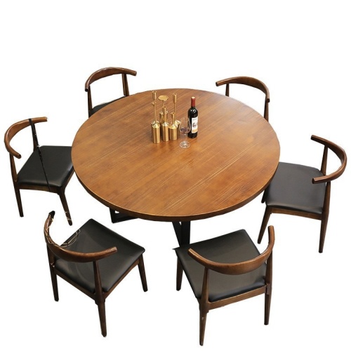 Mesa de jantar de madeira sólida de estilo americano para várias pessoas