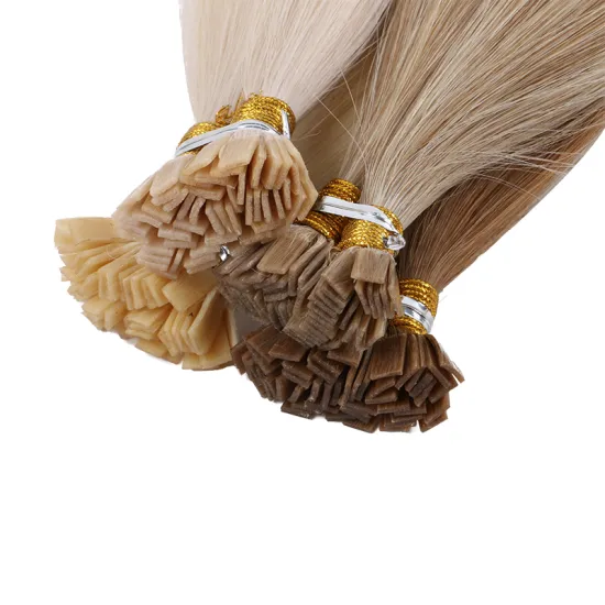 Cuticle Aligned Real Remy Russian Human Hair 16'' 18''  0.8g/strand Natural Black Keratin Pre Bonded Flat Tip Hair Extensions