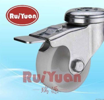 pressed steel bolt hole double brake steel pedal Nylon caster