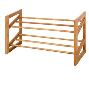 2 tiers bamboo shoes rack stand