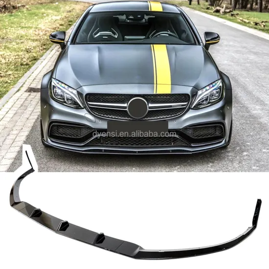 Gloss Black ABS Plastic Front Lip Chin Spoiler Diffuser for Benz W205 C-Class 2015-2018