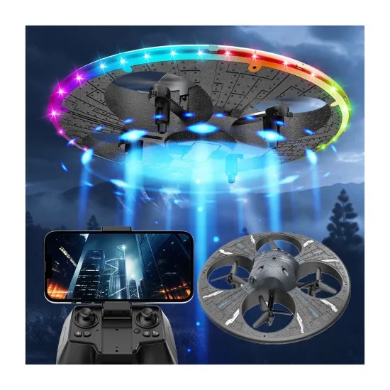 New Design UFO Drone with LED Lights, Obstacle Avoidance, Quadcopter Aerial Photography, RC Mini Drone, FPV Toys, Indoor Hover