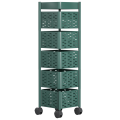 Rack de rangement pivotant avec rouleaux amovibles (5 niveaux)