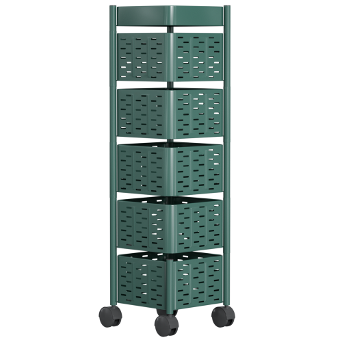 Swivel storage rack with removable rollers(5-Tier)