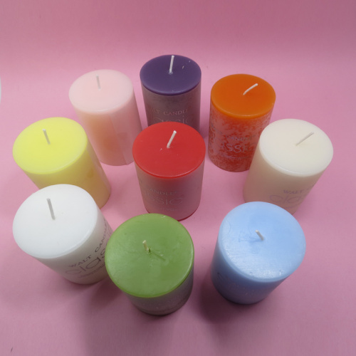 Dinner Use Pure Paraffin Wax Colorful Pillar Candle