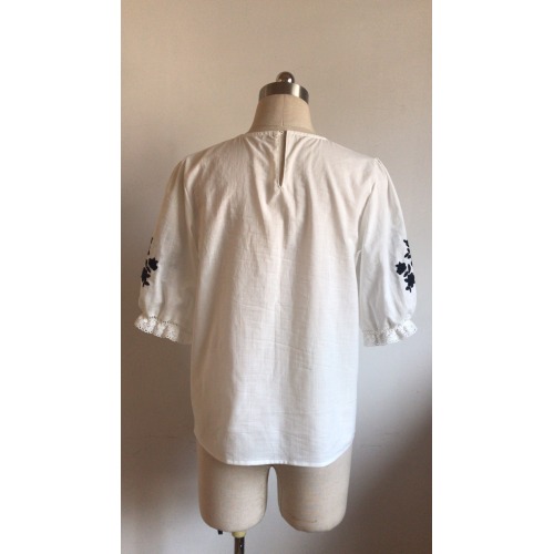 Lady's cotton voile embroidered blouse