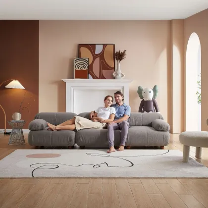 Nordic Teddy Fabric Modular Sofa by Mario Bellini