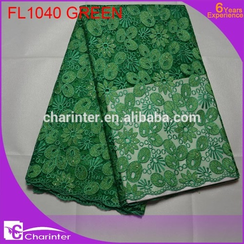 charinter lace/african lace fabric/african water soluble lace/african high quality heavy lace/african tulle lace FL1040 green