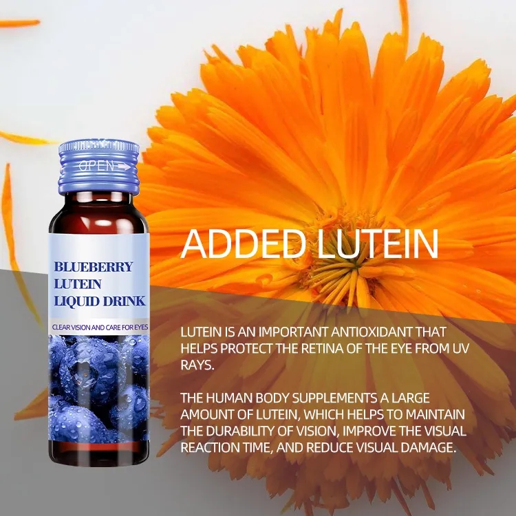 OEM/ODM Natural Ganoderma Lucidum Blueberry Lutein Eye Vision Care Eyesight Lutein Ester Oral Liquid