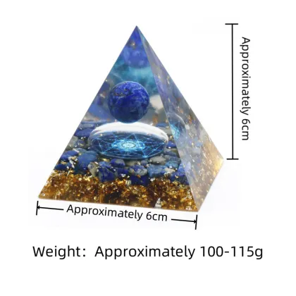 Black Obsidian 60MM Orgonite Pyramid Wisdom Meditation Black Obsidian Base