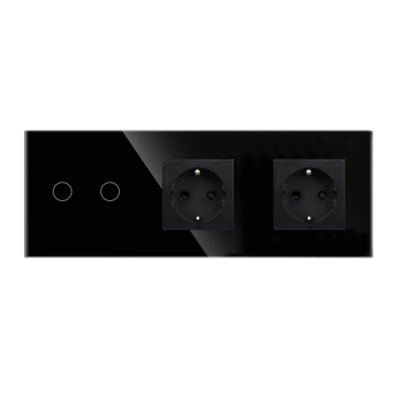 EU Standard Single Power Socket Touch Switch Double & Triple Wall Sockets Glass