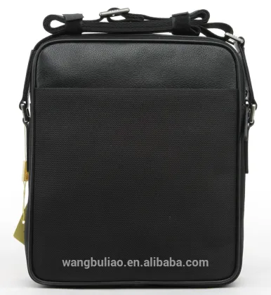 Black leather crossbody bag business shoulder bag messenger bag for men