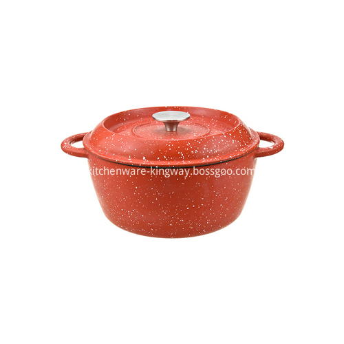 Red Enamel Cast Iron Round Casserole Pot