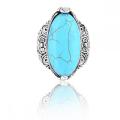 Women's Fashion Oval Zircon Synthetic-Turquoise Ring