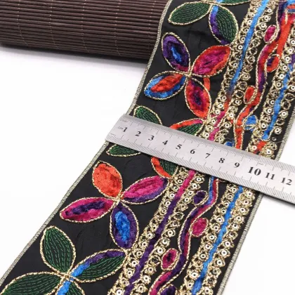 Wholesale Ethnic Style Flower Mesh Embroidered Trimmings for Luggage, Clothing Accessory