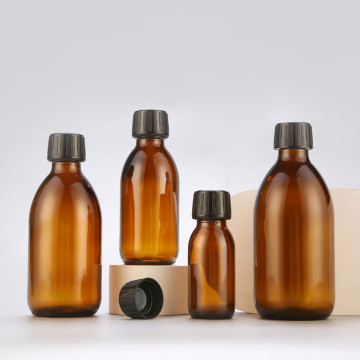 500ml Anti-Theft Lid Brown Glass Oral Liquid Bottle - Boston Tawny Oil Bottle