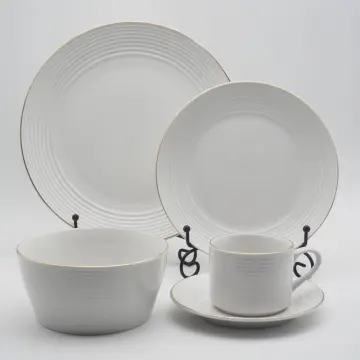White Embossed fine china dinner set, luxury porcelain dinner set, Chinese fine porcelain dinner set