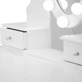 Makeup Table LED Lights White Fineboard Mirrored Dressing Table Supplier