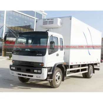 Japanese brand Qing ling FTR 205HP Frozen Refrigerated Truck Cold Room Sliding Door Van  Export to Rwanda  0086 15897603919