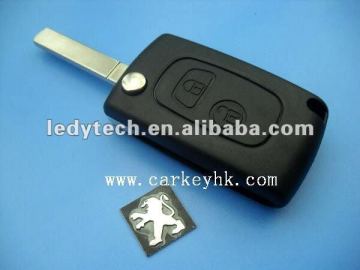 High quality Peugeot 307 2 button flip modified key shell& key blank