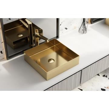 Golden 1.2mm Stainless Steel Handmade Bathroom Sink