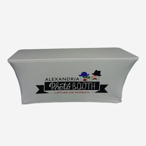 8 FT Fitted Spandex Stretch Tension Fabric Table Cover For Exhibition