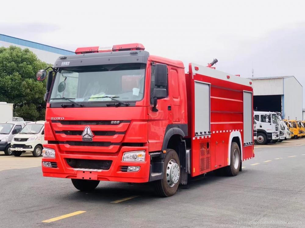 Howo 5 ton 5000l camión de bomberos de rescate