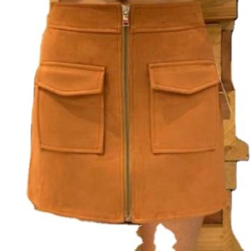 A-Line Waist Double Pocket  Mini Skirt