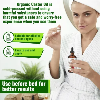 100% Natural Cold Pressed Cosmetics Castor Oil for Hair Eyelashes and Eyebrows