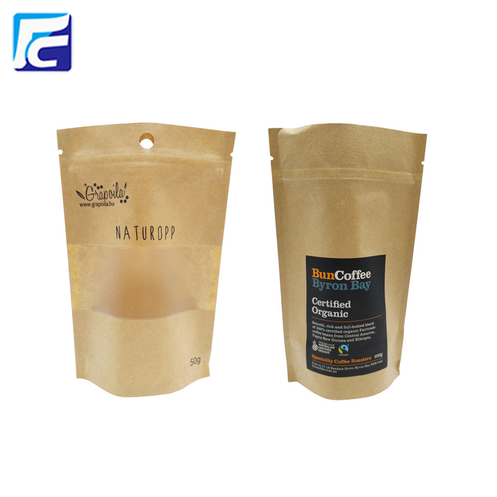 Borsa con cerniera Stand Up Kraft Bag di alluminio