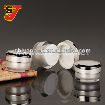 Slanted Round Acrylic Cream Jar with plated cover