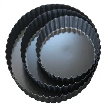 Rk Bakeware China- Hard Anodized Aluminum Loose Base Fluted Quiche Pan