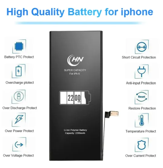 High capacity 2200mAh apple iphone 6s battery