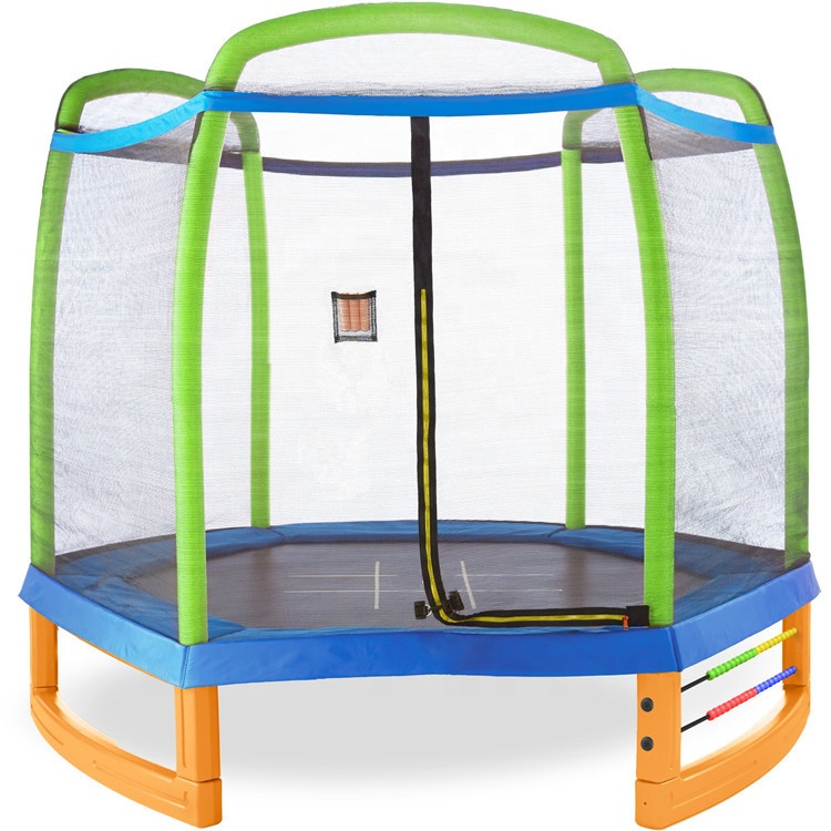 8ft Indoor Kids Fitness Jumping Enclosure Net Trampoline