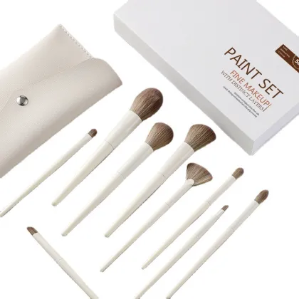 Soft Foundation Blush Eyeshadow Highlight 10-Piece Makeup Brush Set: Your Ultimate Beauty Tool Collection