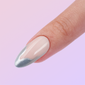 Silver French almond short high-end nails