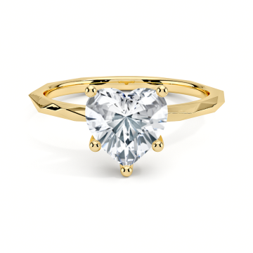 18K ရွှေနှလုံးဖြတ် Lab Diamond နှင့်ပူးပေါင်းလက်စွပ်
