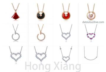 Rose gold necklace 925 sterling silver love necklace simple and fashionable