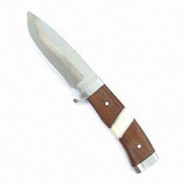 Hunting Knife, Made of 420 Stainless Steel, with Wooden Handle