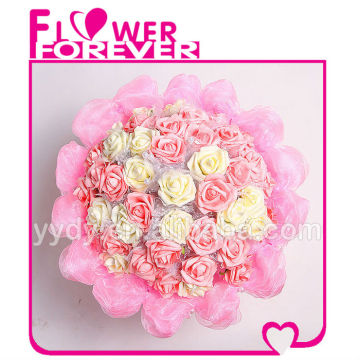 Hot Sale Pink and White Artificial Flower Bouquet