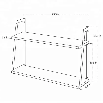 Factory Direct 2 Tier Solid Wood Wall Shelves - Rustic Floating Shelves for Living Room