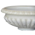 Handcrafted Marble Urn Planter with Scalloped Detail
