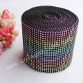 24Row Rainbow Crystal Diamond Rhinestone Wstążka Mesh