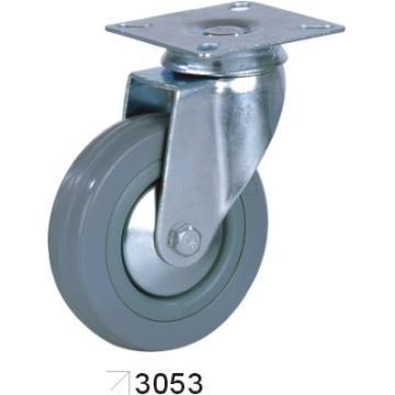 Grey Rubber Castor, Plain Bearing