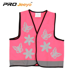 kids catoon safety pink reflective sports vest