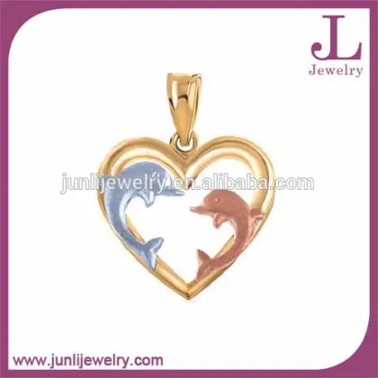 Silver And Gold Stainless Steel Dolphin Necklace