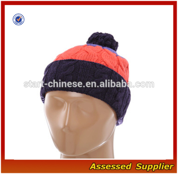 XY840/ Custom cable knit bobble beanie hat/ acrylic bobble hat wholesale