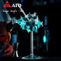 Cocktailglas transparenter Goblet -Glasbecher mit Stroh